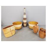 6 pcs studio, etc. pottery- some signed incl