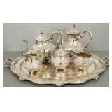 6 pc ornate Reed & Barton silverplate tea set