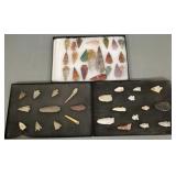 3 cases Native American style stone points- over