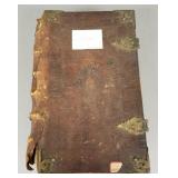 Dutch Bible 1702 w/ leather binding (as seen) 16"x