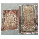 2 vintage hand tied Persian rugs (as seen- edge