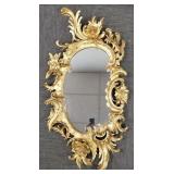 Rococo style gilt carved wood mirror 47"x 25"