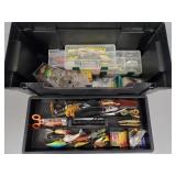 Modern tackle box w/ lures, knife, etc