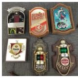 6 vintage, etc. beer signs incl Michelob- 18"H