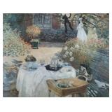 Ornately framed Monet garden scene print- 37"H 44"