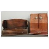 2 wooden desk top letter file/ book rack- 16"W