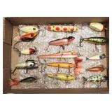 15 vintage fishing lures- some repaints 5 1/2"
