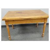 Antique pine draw leaf table w/ drawer- 31"H 52"W