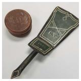 2 antique carved & painted Norwegian items: dated