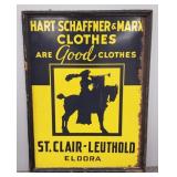 Metal advertising sign: Hart Schaffner & Marx-