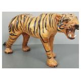Leather covered tiger figure w/ hand painted