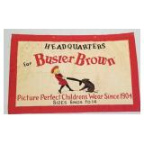 Buster Brown advertising fabric banner-
