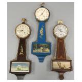 3 Sessions, etc banjo wall clocks- 23" tallest