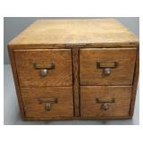 Library Bureau antique 4 drawer card file- 11"H