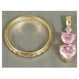 2 pcs gold jewelry: 2.5g total, 14k band & 10k