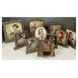 10 vintage Deco, etc. dresser frames w/ photos &