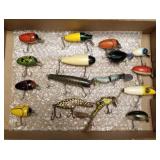 15 vintage fishing lures- some repaints 4" longest