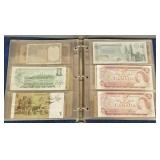 Album assorted foreign currency, etc approx 70 pcs