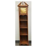 Vintage walnut book shelf w/ electric clock- 67"H