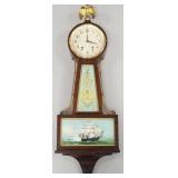 Seth Thomas banjo wall clock w/ ship, dolphin &