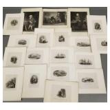 Gp antique engravings incl famous US people,