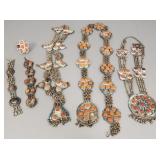 Gp ethnic jewelry s/w carnelians, colored glass,