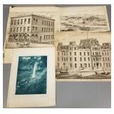 4 antique views of Minnesota, incl Shadow Falls,
