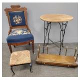 4 pcs antique, etc. furniture: Victorian