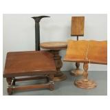 5 assorted wood/ metal stands incl book rests,