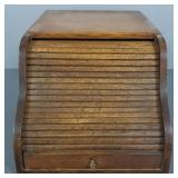 Antique oak roll top letter file- 8 1/2"H 10"W
