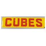 Vintage porcelain sign "CUBES" 10"x 42"