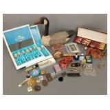 Gp  small collectibles incl Stanley folding ruler,