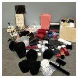 Lg gp jewelry display items incl boxes, metal