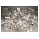 Gp NOS silver-tone jewelry findings incl pendants,