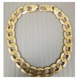 14k gold Italian heavy curb link bracelet- 22.3g,