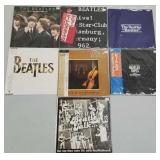 7 vintage Beatles record albums incl some Japan