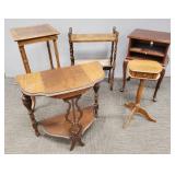 5 asst. small tables/ stands- vintage, etc.- 28"H