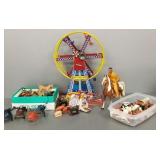 Gp vintage toys: tin windup Ferris wheel,