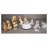 Gp crystal, ceramic & wood figures incl Steuben