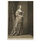 Antique engraving of Van Dyke painting "Margarett"