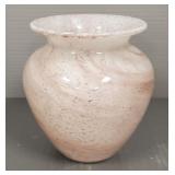 Signed art glass vase- 4 1/4"H