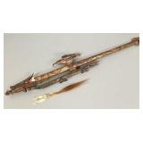 Carved dragon motif bird & crocodile blow gun 38"L