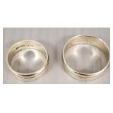 Two- 14k white gold bands marked Elgin- 9.3g total