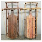 2 antique sleds: King of the Hill & Fire Fly #12-