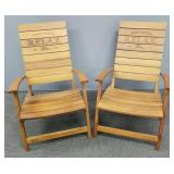 2 Tommy Bahama teak folding deck chairs- 35"H
