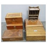 Gp asst antique, etc wooden boxes incl humidor,
