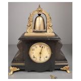 Gilbert antique mantle clock w/ bell chime- 17"H,