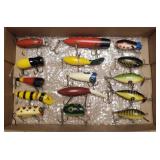 15 vintage fishing lures- some repaints 5" longest