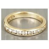 10k gold & channel set diamond band-