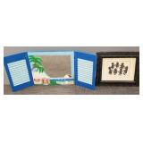 Signed silhouette artwork & hand painted mirror-